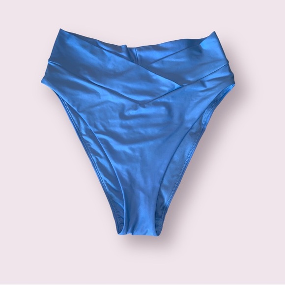 aerie Other - Aerie Light Blue High Waisted Crossover Bikini Bottom
